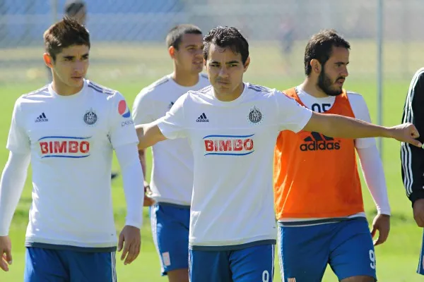 Bravo y Brizuela en un entrenamiento en Verde Valle