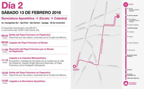 El sábado, el sumo pontífice visitará el Zócalo