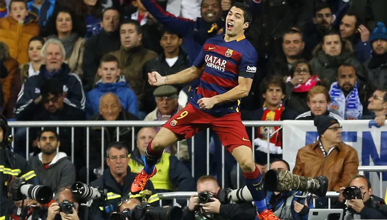 AP Luis Suárez festeja uno de sus goles