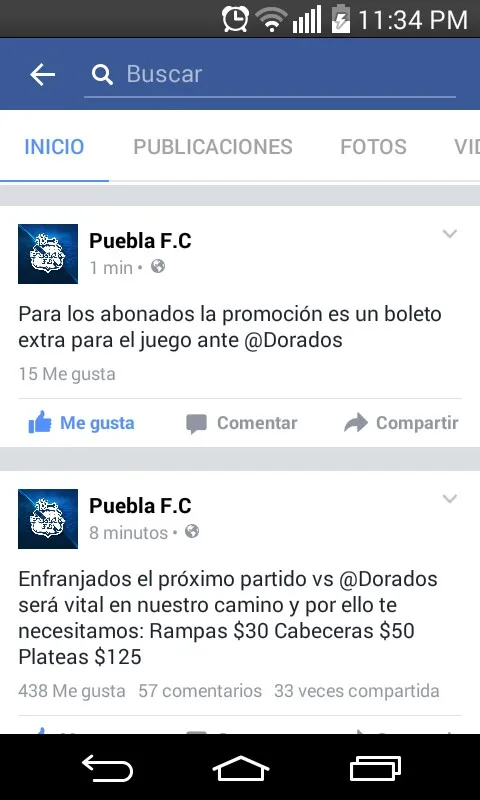 RÉCORD Publicación del Puebla en Facebook