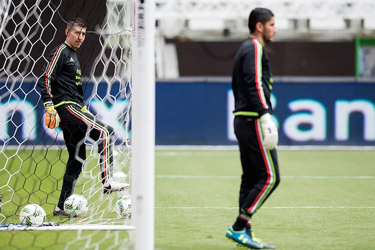 Palacios y Corona durante un entrenamiento con la Selección Mayor