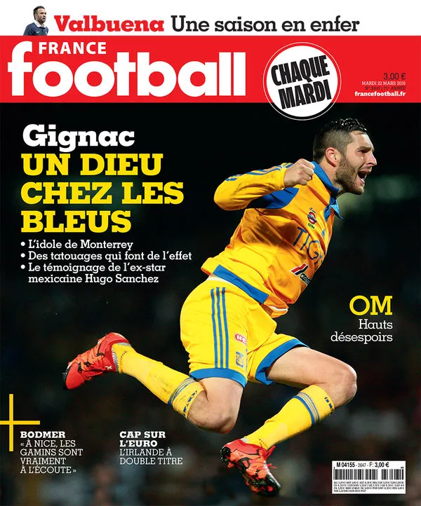 @francefootball Gignac, la figura de la portada de France Football