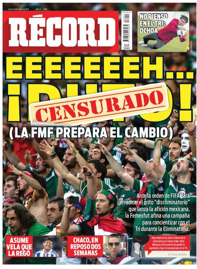 Portada sobre la censura del grito