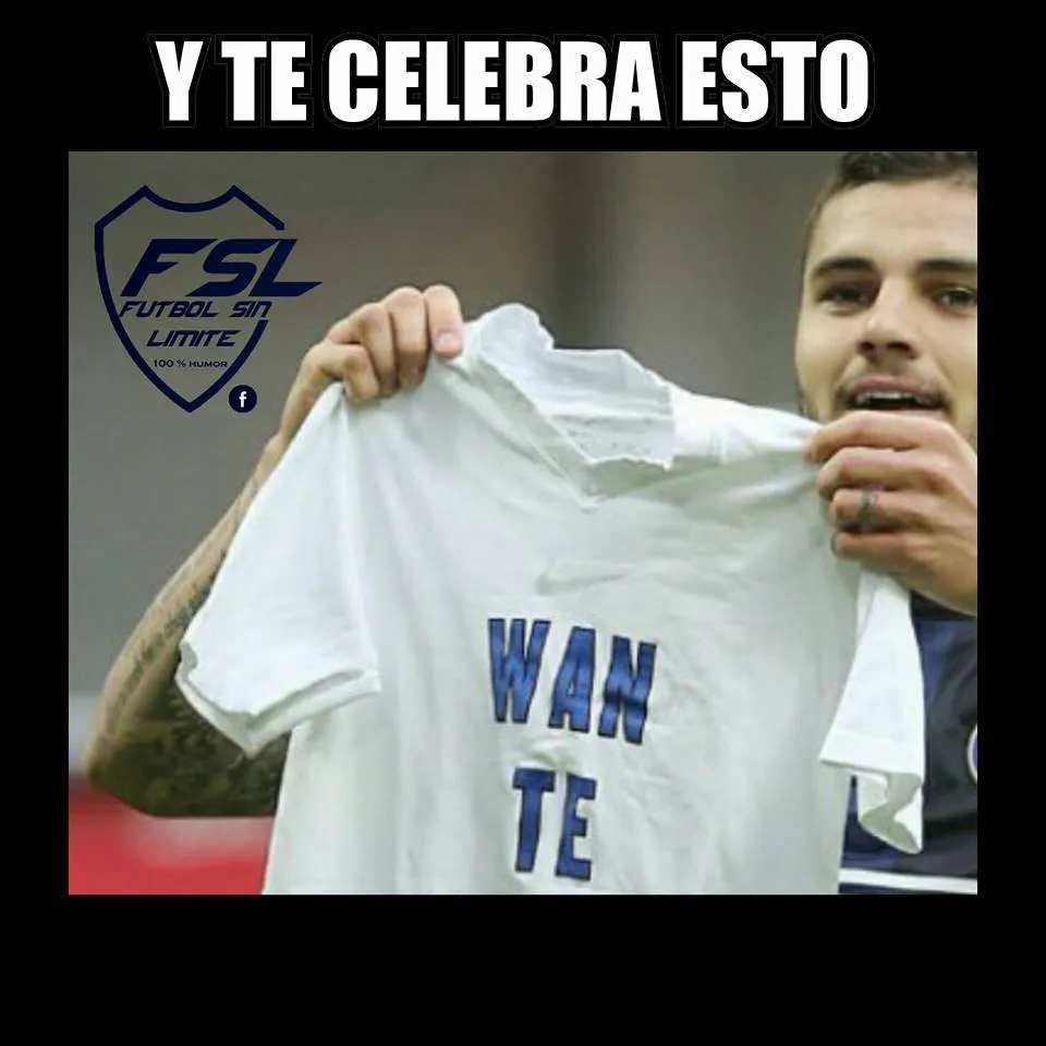Mauro Icardi muestra una playera con dedicatoria
