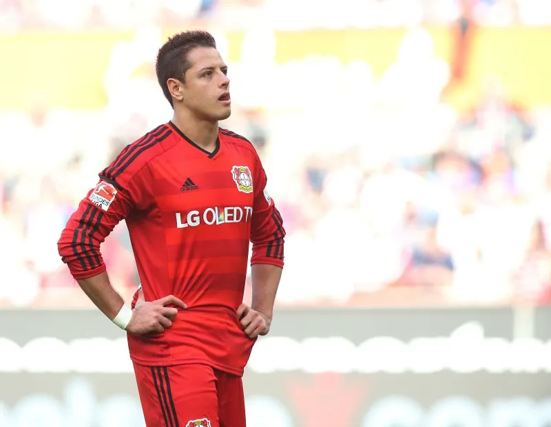 MEXSPORT Javier Hernández durante un partido del Bayer Leverkusen