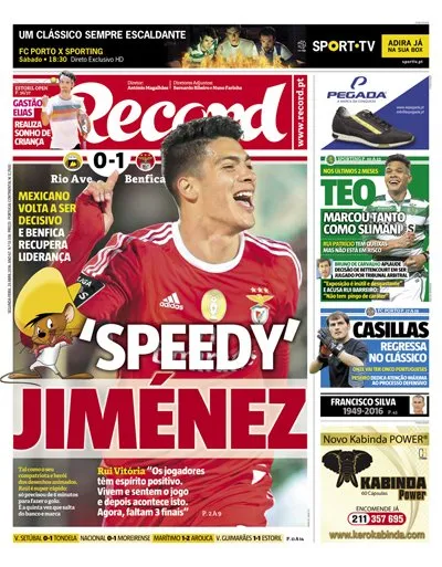 RECORD Raúl regresó a Benfica el liderato