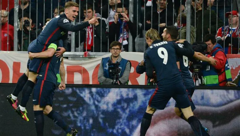 La comunión del Atlético en el festejo de gol