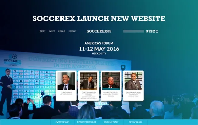 SOCCEREX Así luce el sitio web del congreso
