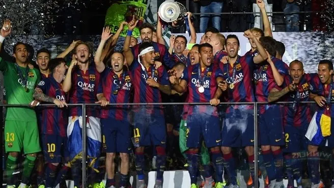 EFE Barcelona festeja título en Champions 2014-15