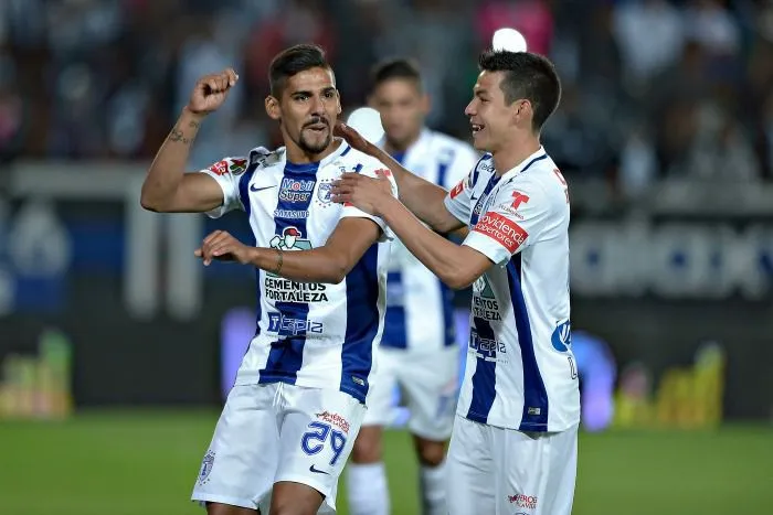 MEXSPORT Franco Jara celebra un gol de Pachuca