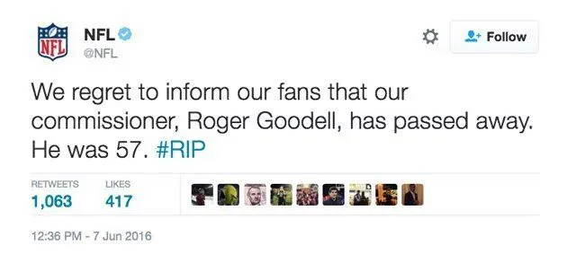 ESPECIAL El tuit que publicaron los hackers en la cuenta de la NFL