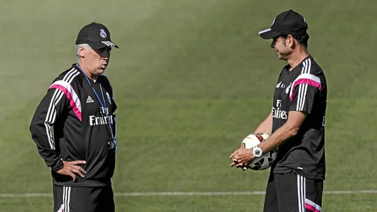 ESPECIAL Hierro y Ancelotti comparten entrenamiento con Real Madrid