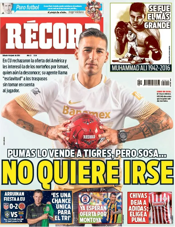 RÉCORD Portada de RÉCORD. Edición 4 de junio
