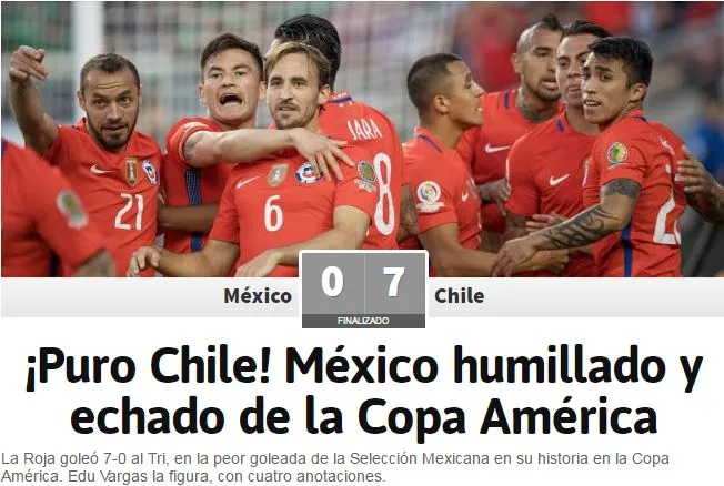 El periódico andino resaltó la derrota