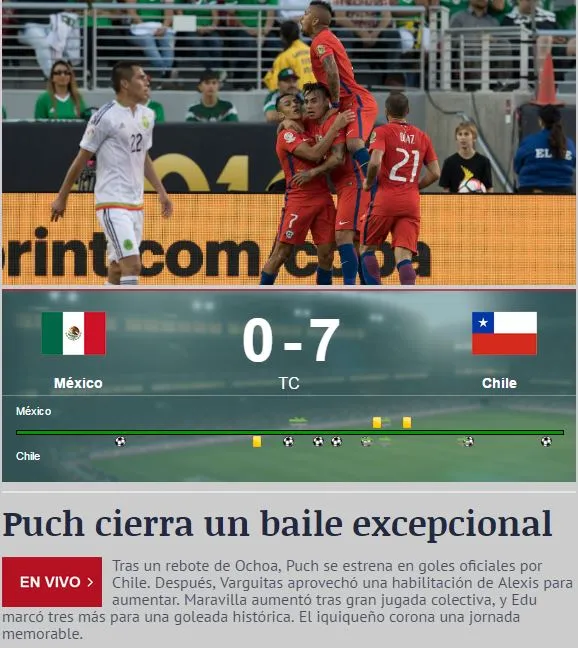 Nota del diario online La Tercera