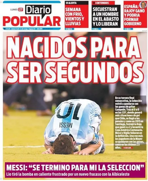 ESPECIAL Algunos periódicos se mostraron molestos por terminar en segundo lugar nuevamente