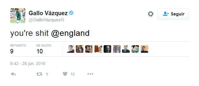 También, la cuenta del Gallito crítico a la selección inglesa