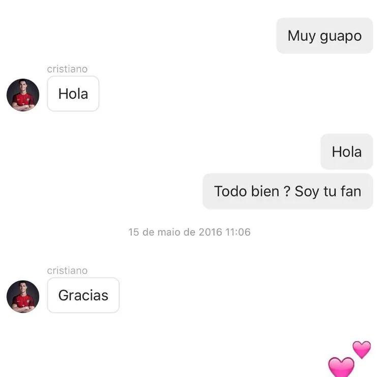 @LOPESAMANDHA Supuesta conversación entre CR7 y la joven brasileña