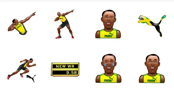 PUMA Algunos de los emojis de Usain Bolt