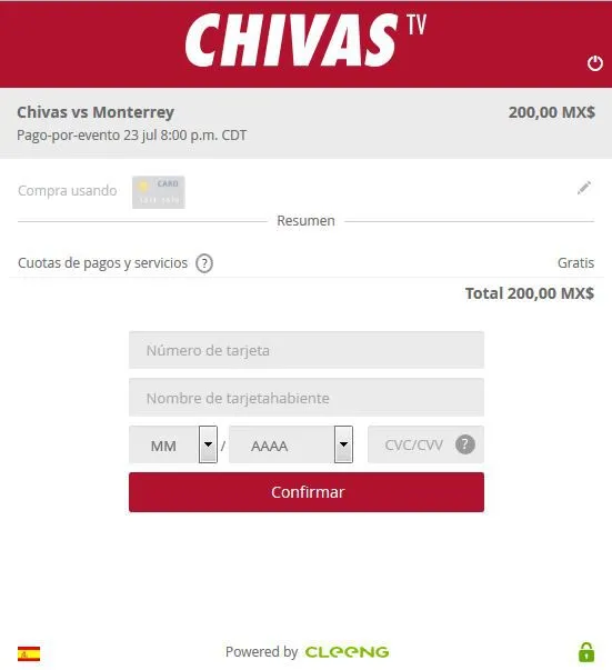 Completa los datos para llevar a cabo la transacción