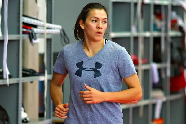 María del Rosario Espinoza en un entrenamiento