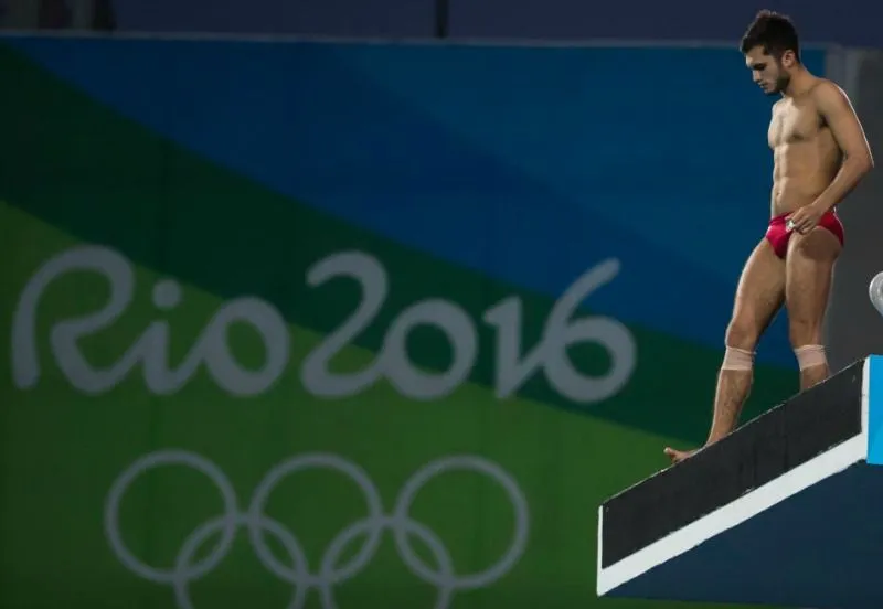 Iván García, durante la Final de clavados