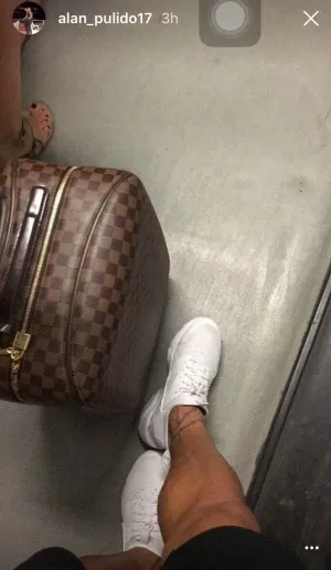 @ALAN_PULIDO17 Imagen de Pulido con su maleta para viajar