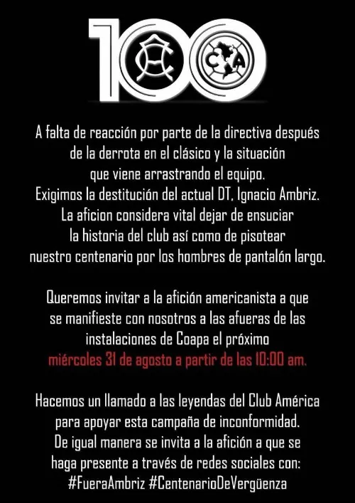 Así luce el desplegado de la afición del América