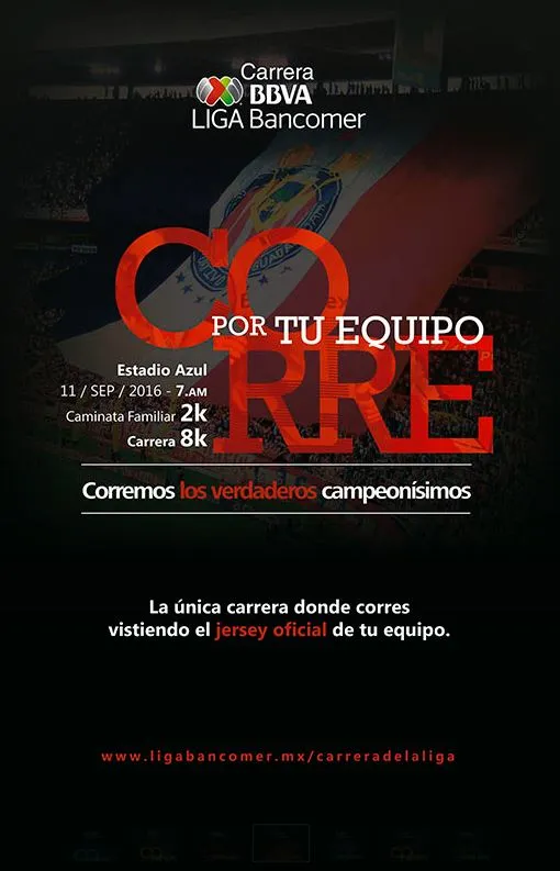 LIGA MX Cartel de publicidad de Chivas para la carrera de la Liga Mx