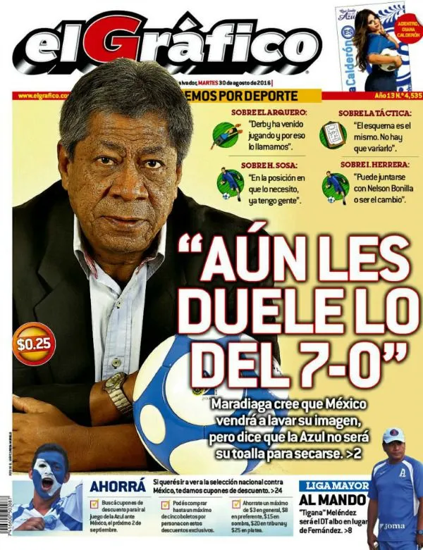 @ELGRAFICIONADO Portada de 'El Gráfico' de El Salvador con declaraciones de Maradiaga
