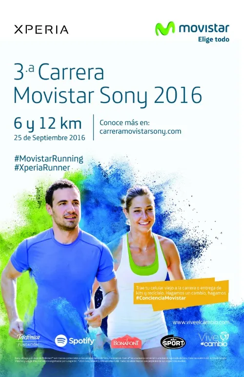 MOVISTAR Cartel de publicidad de la carrera Movistar-Sony 2016