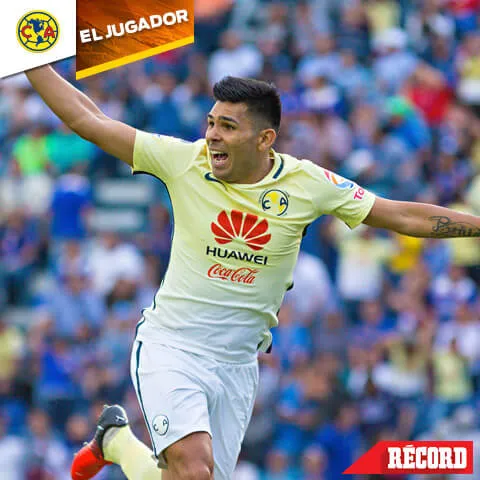 IMAGO7 Silvio Romero celebra el cuarto gol frente a Cruz Azul que significó la victoria americanista