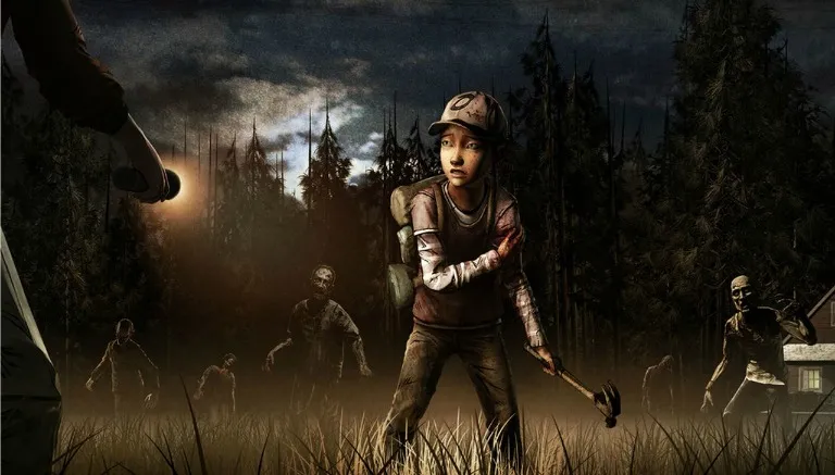 Niño se defiende con un martillo frente a los zombies