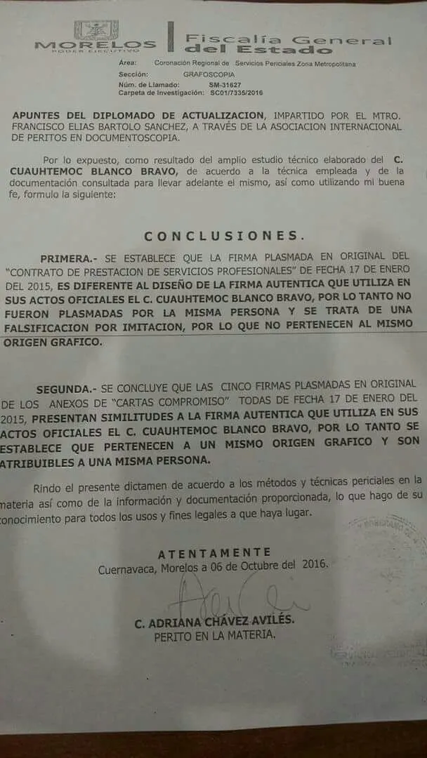 Comunicado de la Fiscalía sobre la firma del Cuau