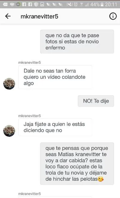 ESPECIAL Fragmento de la conversación entre Kranevitter y la modelo