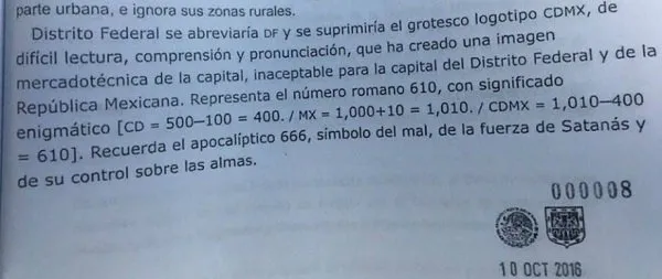 Documento presentado por el Partido Encuentro Social