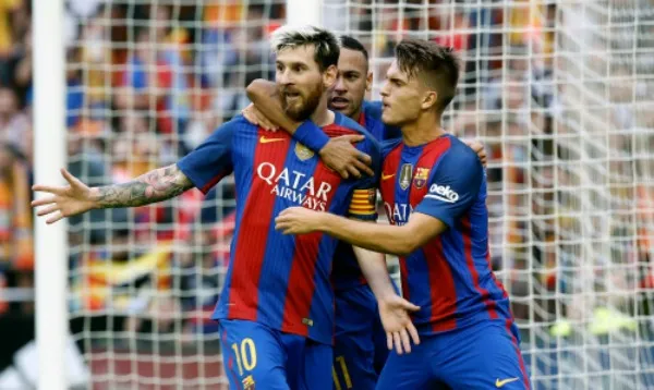EFE Lionel Messi celebra uno de sus tantos en Mestalla