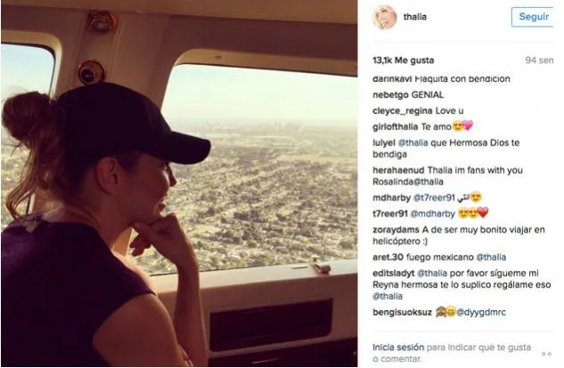 ESPECIAL Thalía da un paseo en un helicóptero de la propiedad de Trump