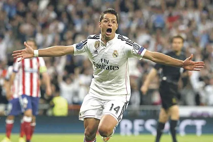 EFE Javier Hernández celebra su gol contra Atlético de Madrid