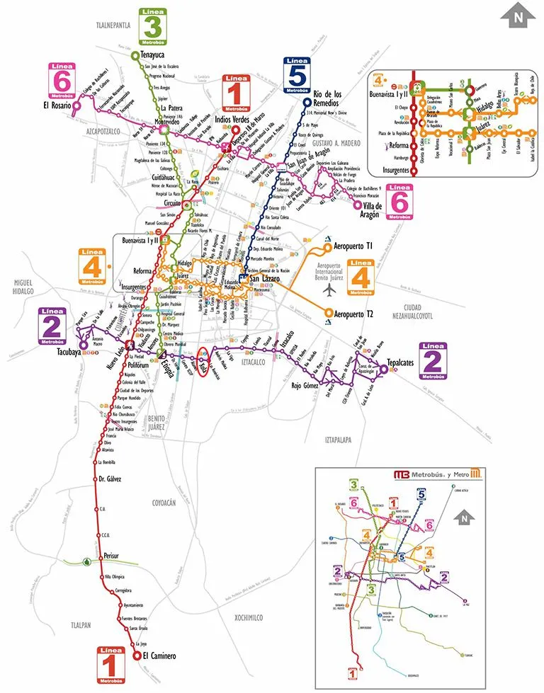 En el círculo se indica cuál es la estación Xola
