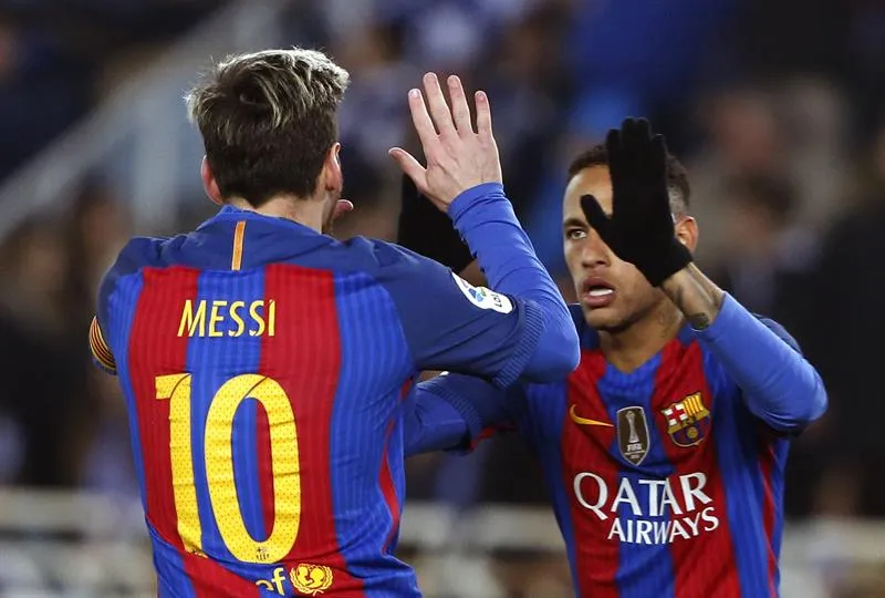 EFE Messi y Neymar festejan el tanto de la igualada