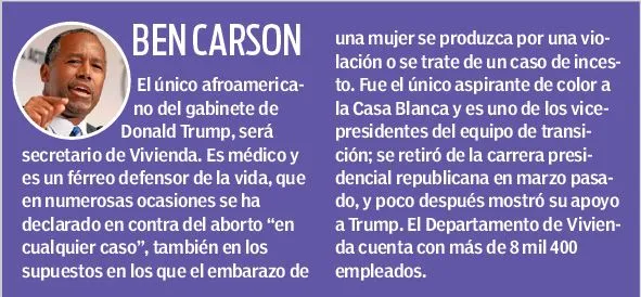 RÉCORD Es el único afroamericano del gabinete