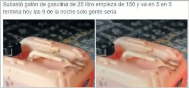 Usuario de Facebook subastó un galón de gasolina