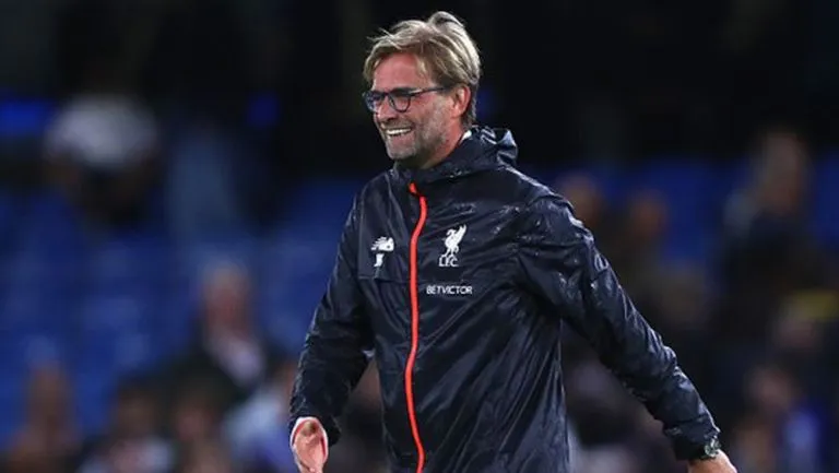Klopp sonríe tras el final de un encuentro de Liverpool