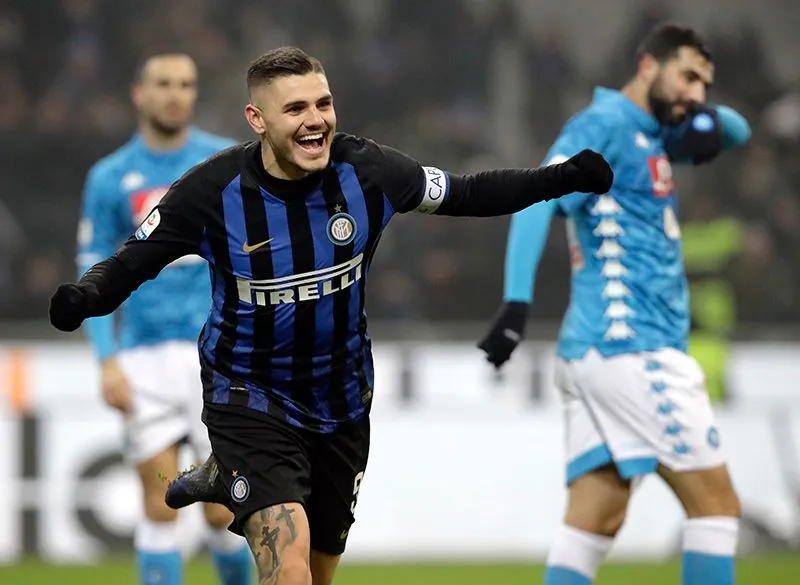 Mauro Icardi celebra una anotación con el Inter