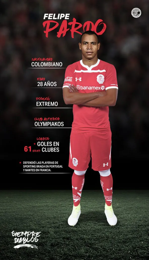 TWITTER @TOLUCAFC Felipe Pardo es presentado como nuevo refuerzo de Toluca
