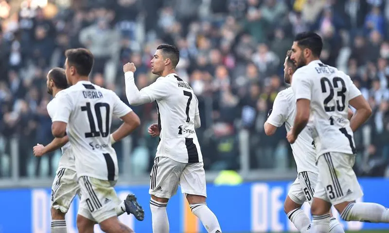 EFE CR7 celebra una anotación con la Juventus