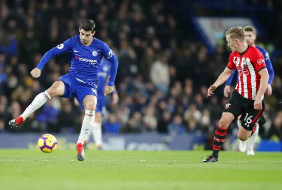 AP Morata en un partido del Chelsea