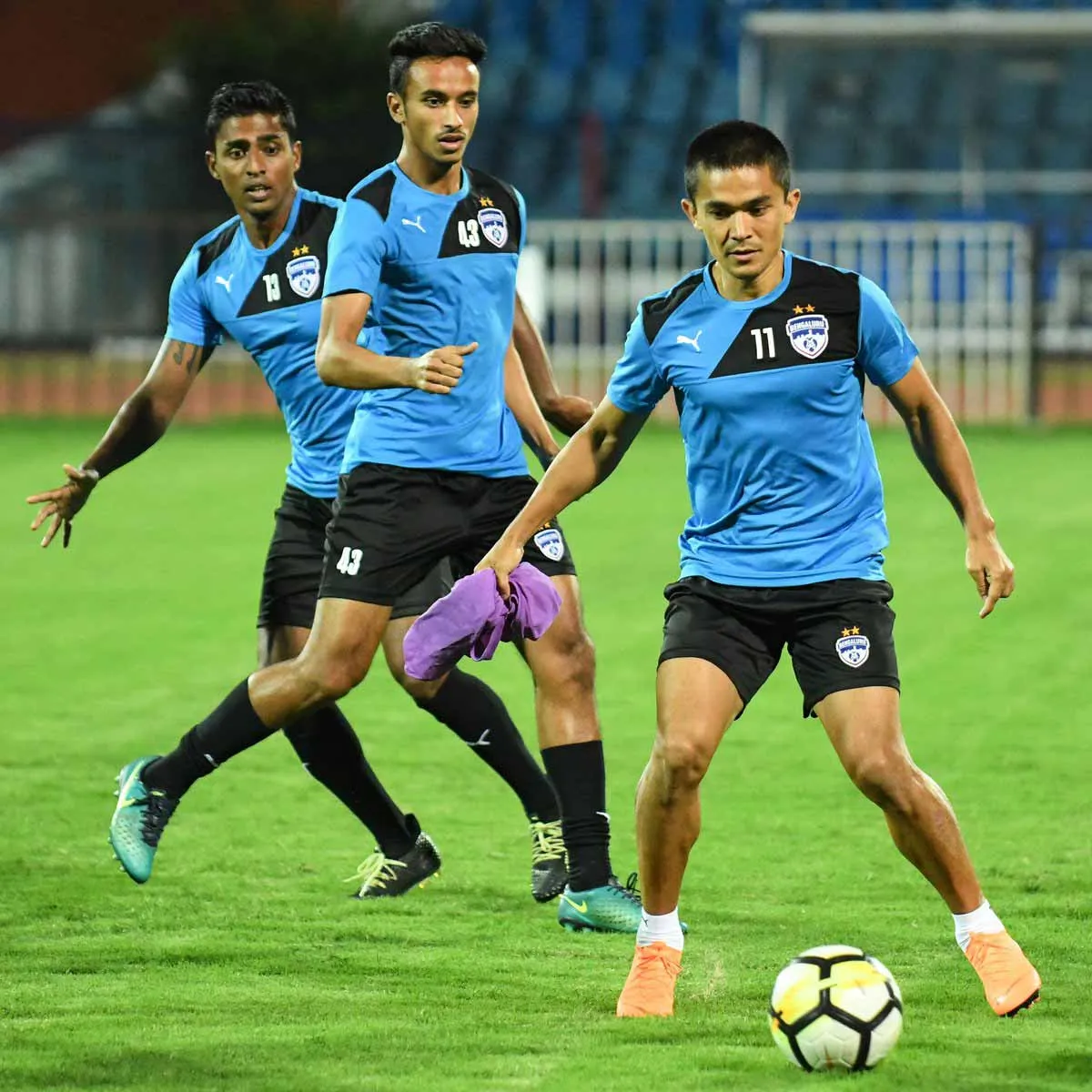 Sunil Chhetri durante un entrenamiento