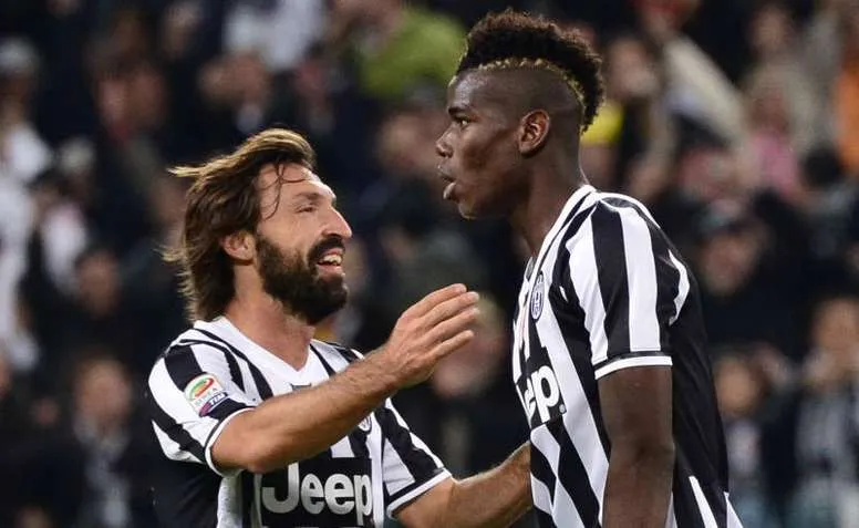 AP Andrea Pirlo festeja anotación con Pogba